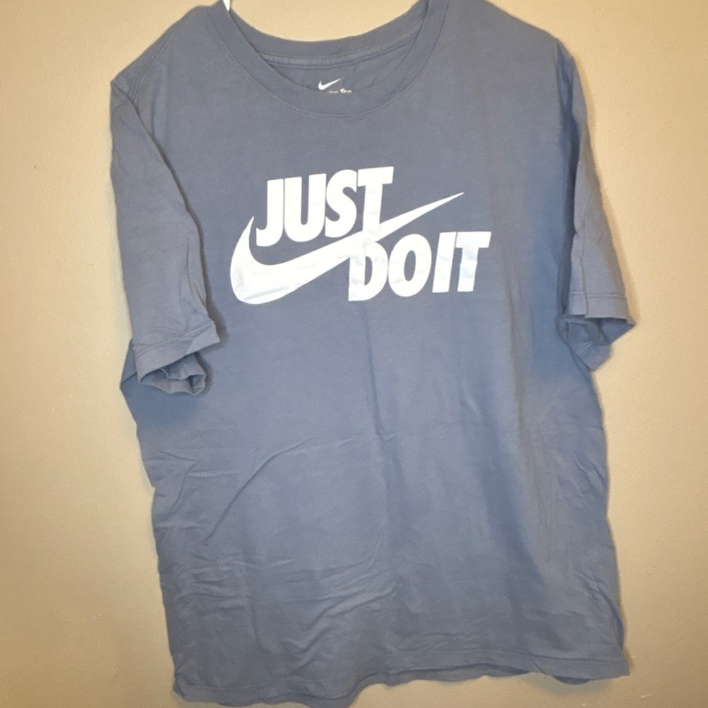 Nike The Nike Tee Men's Blue Just Do It Logo Graphic Crew Neck T-Shirt XL